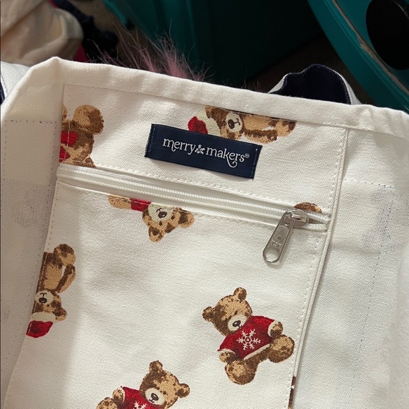 Charming Teddy Bear Tote Bag - Navy and White - Picture 5 of 9